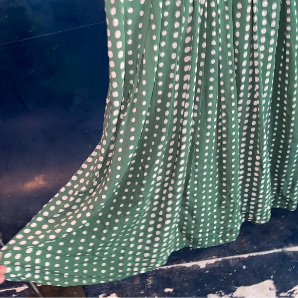 Sleeveless Green w/ polka dots dress purchased from Anthroplogie - Picture 3 of 7